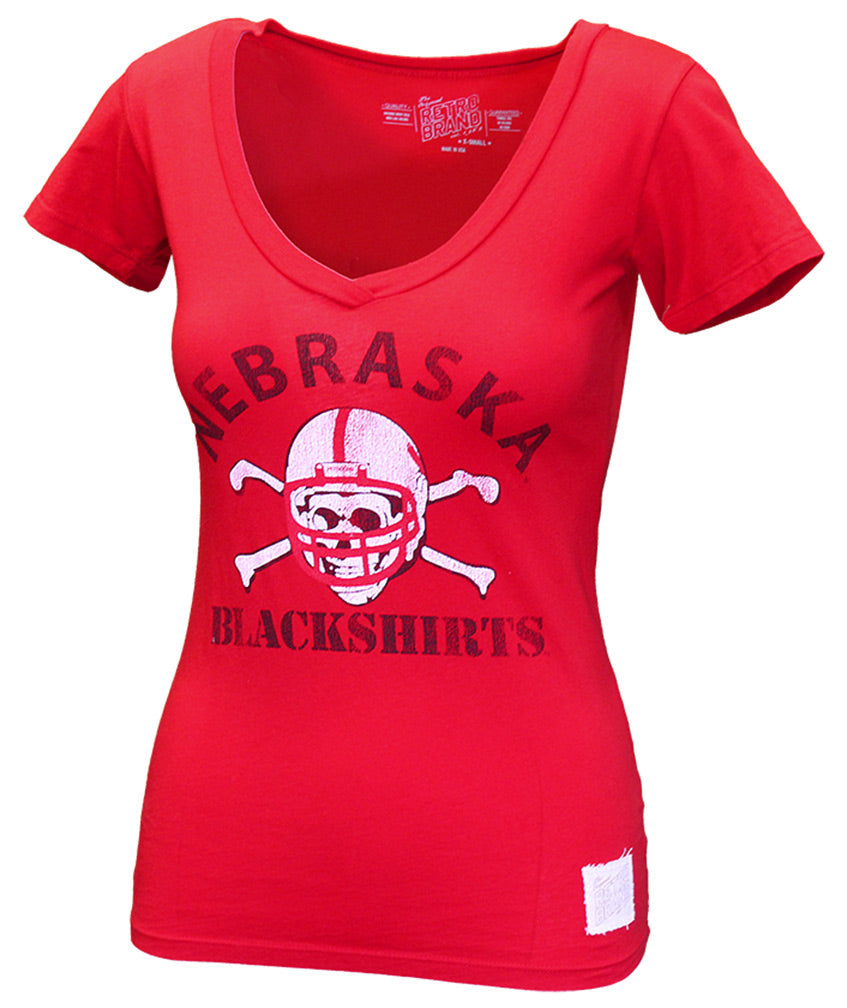 Nebraska Blackshirts Ladies Scoop V Tee