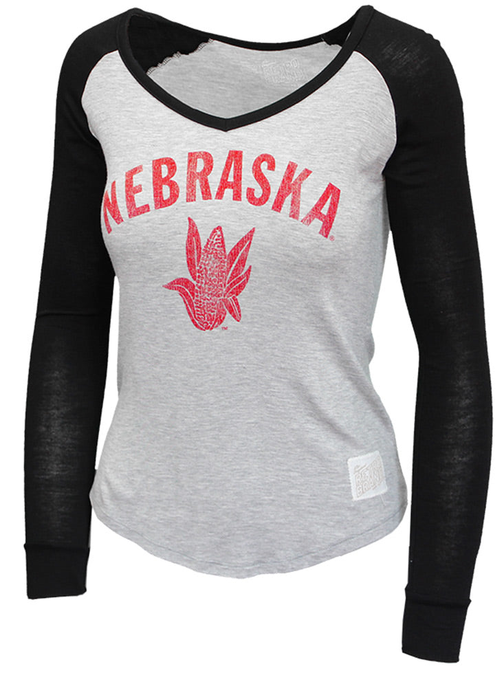 Nebraska Cornstalk Ladies Raglan