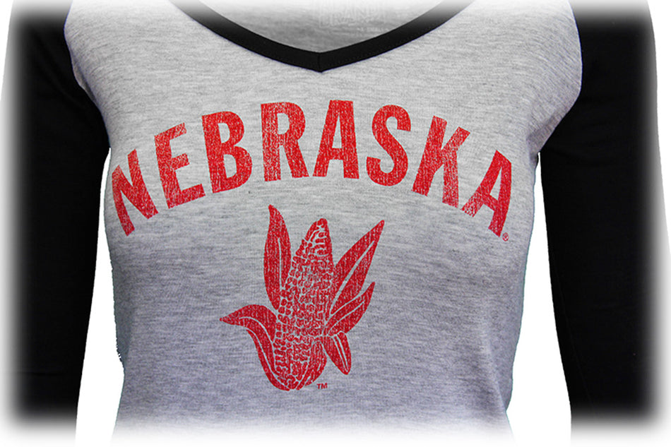 Nebraska Cornstalk Ladies Raglan
