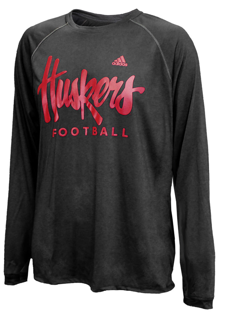 Adidas Huskers Football LS Team Issue Climalite