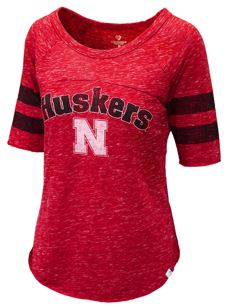 Nebraska Gals Raglan Striped Babitt Tee