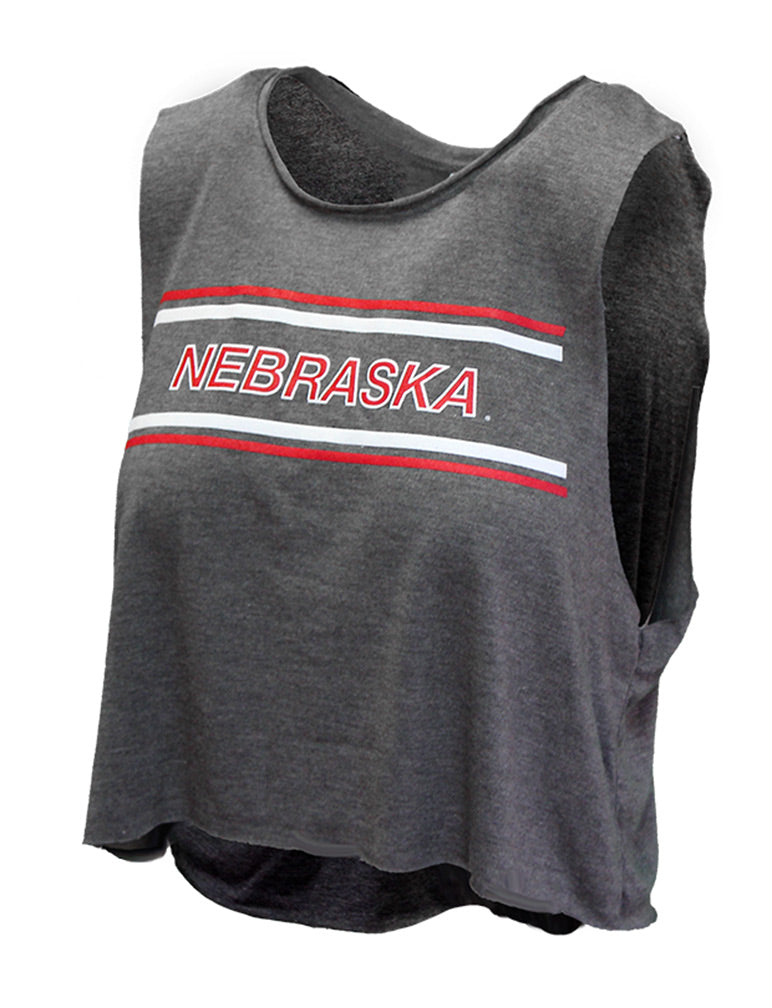 Husker Ladies Muscle Block Tank