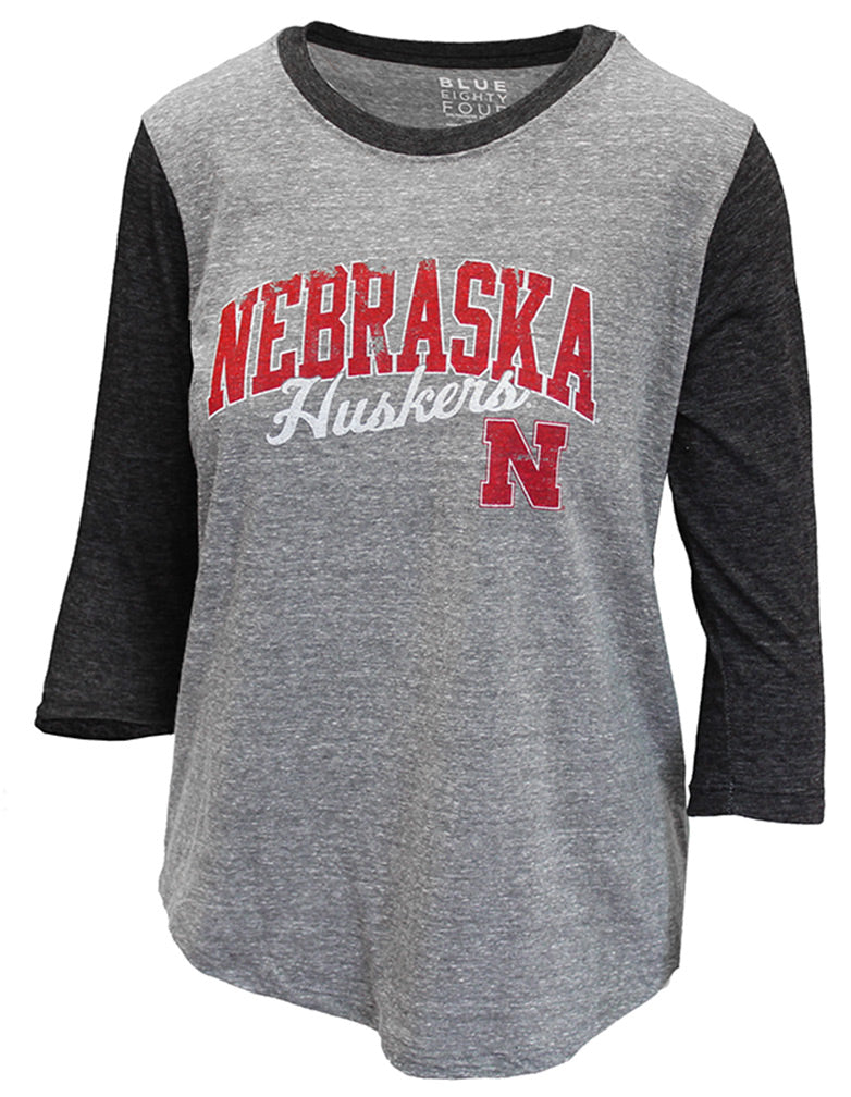 Huskers Heathered Ladies Raglan