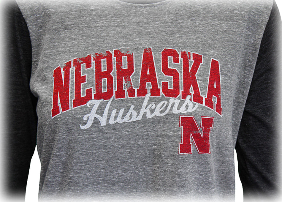 Huskers Heathered Ladies Raglan