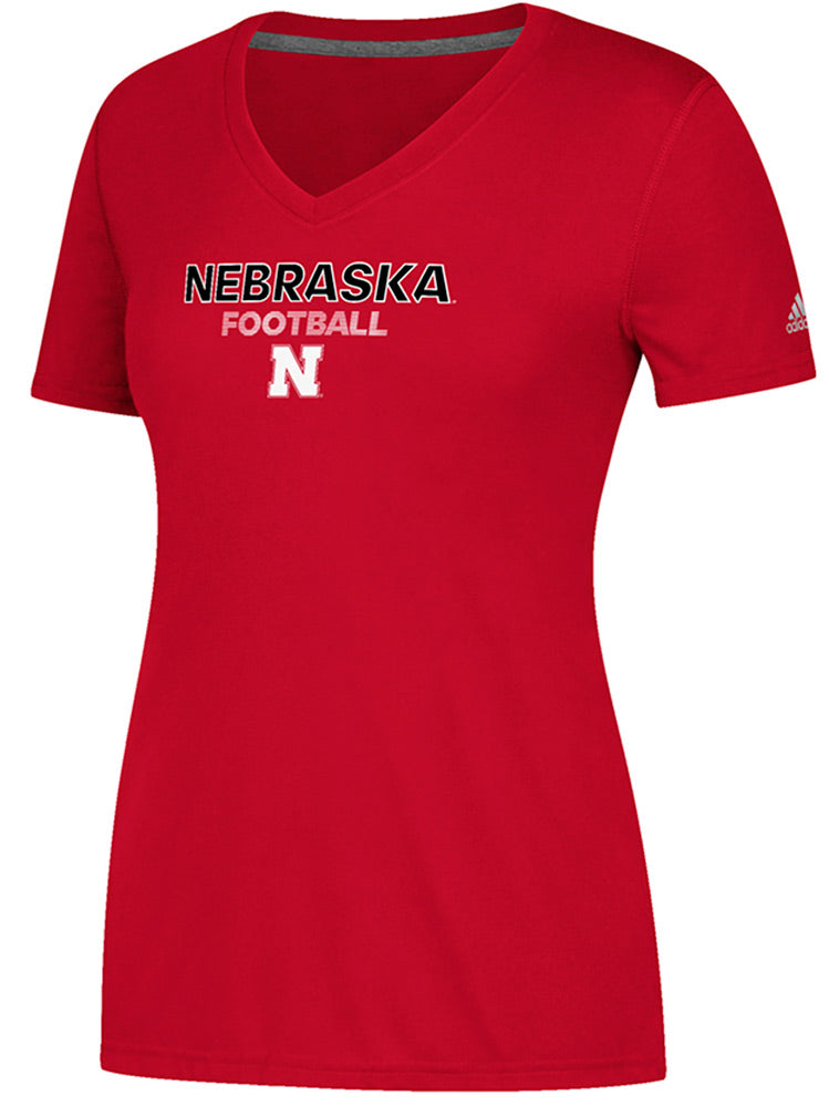 Adidas Ladies Ultimate Rush Nebraska Football V-Neck Tee