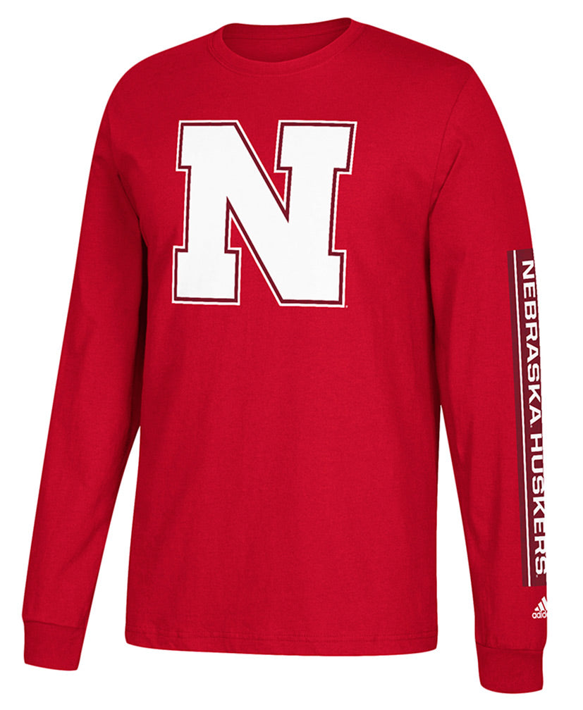 Adidas Big Nebraska N Huskers Sleeve Tee