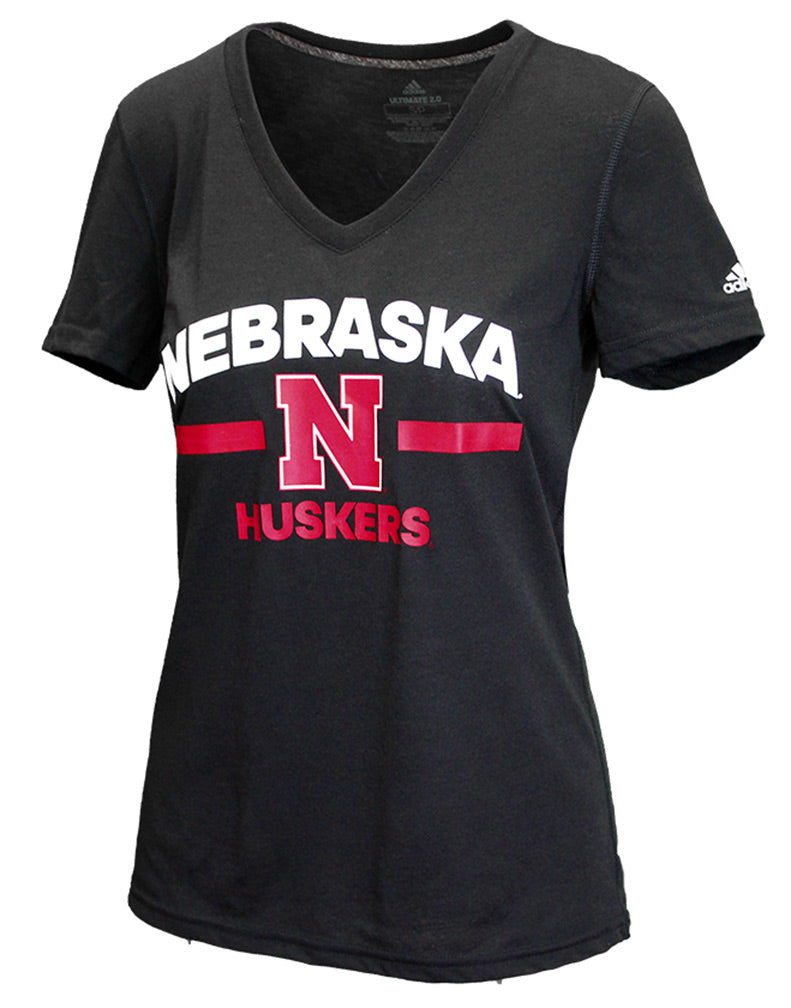 Adidas Womens Nebraska Huskers Speed Arch Tee