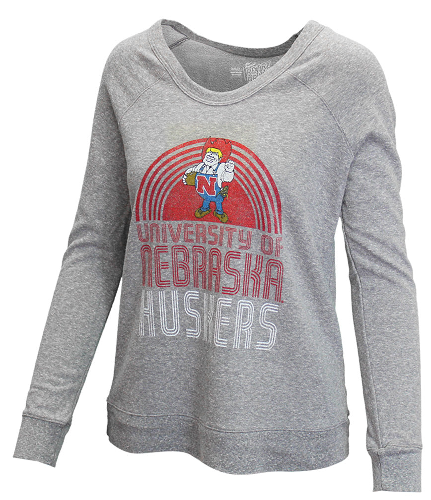 Ladies University of Nebraska LS Retro Tee