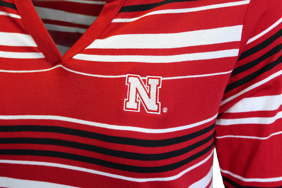 Husker Ladies Striped Tunic Top
