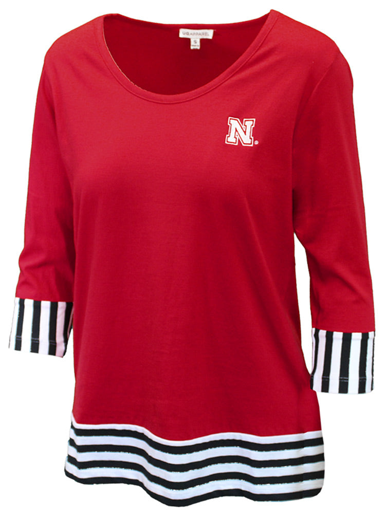 Nebraska Ladies Colorblock Tee