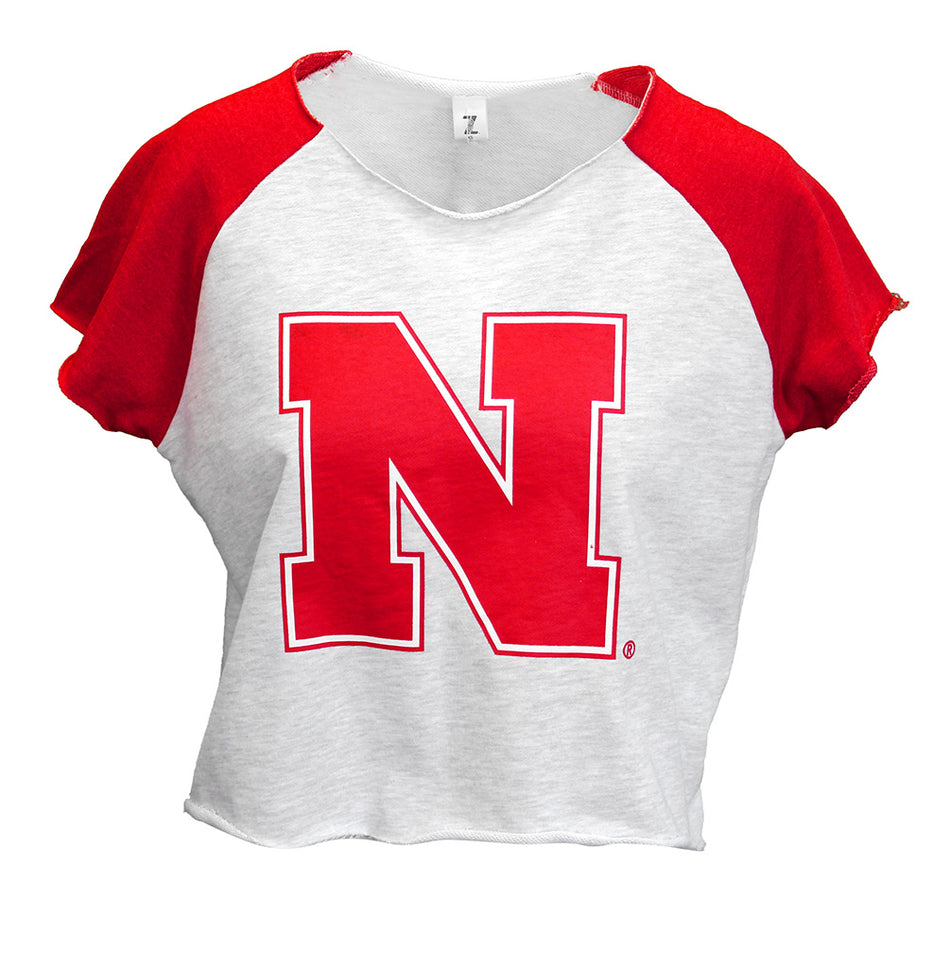 Husker Gals Raglan Crop Tee
