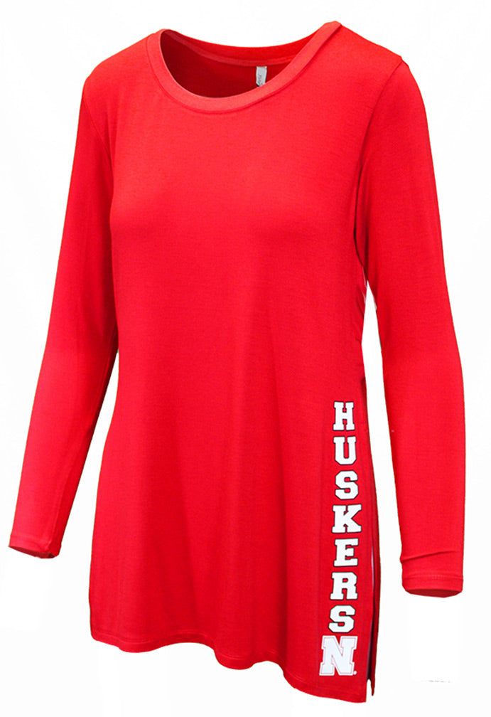 Nebraska Womens LS Slit Tunic