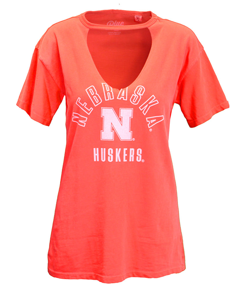 Womens Nebraska Huskers Cutout Tee