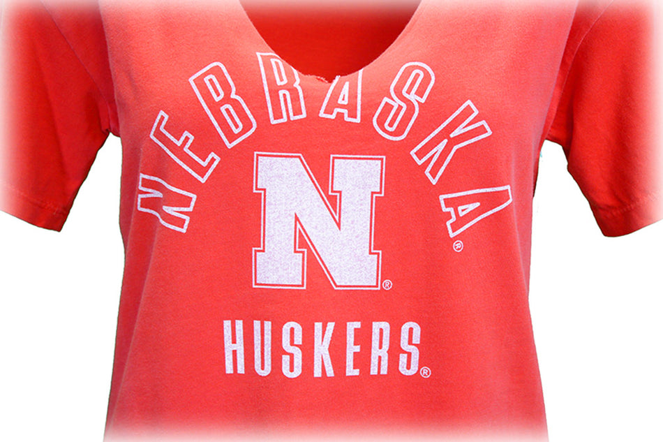 Womens Nebraska Huskers Cutout Tee