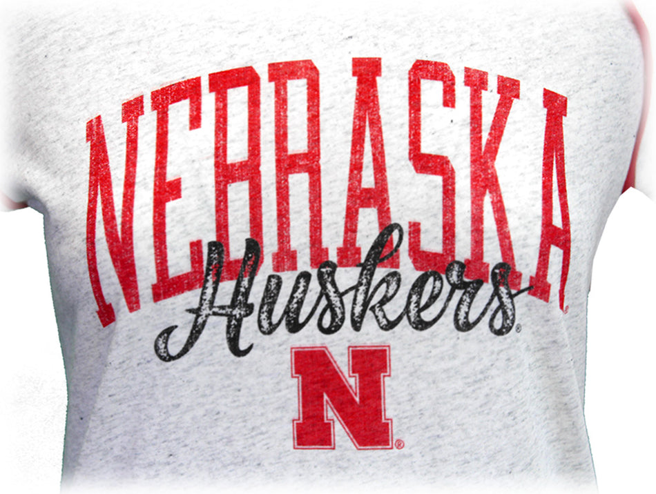 Nebraska Huskers Ladies Piped Poppy Tee