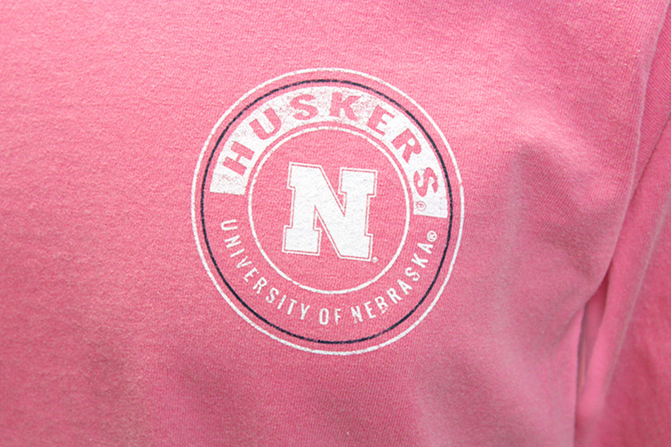 Nebraska Gals Strawberry Pink Dyed Tee