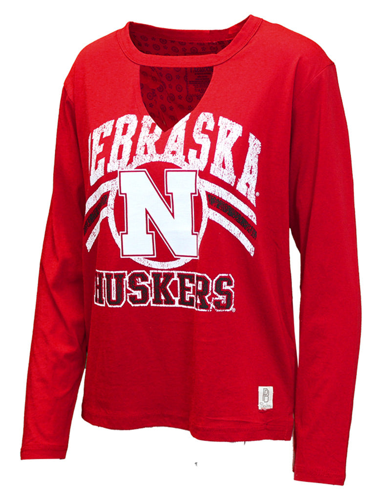Womens LS Cutout Nebraska Scout Top