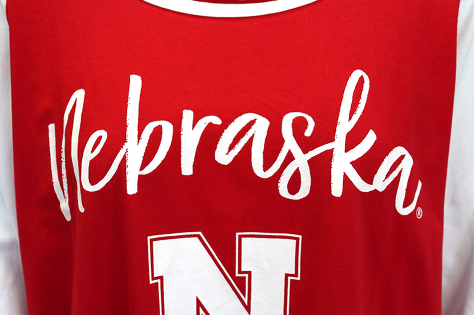 Nebraska Gals Stripe Sleeve Raglan