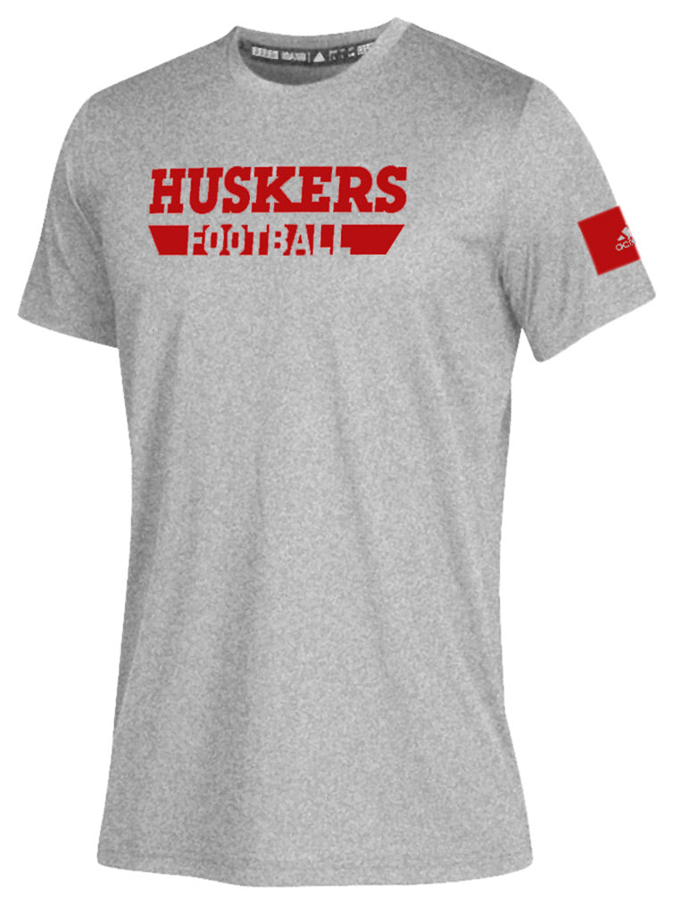 Adidas Huskers Football Locker Amped Tee - Gray