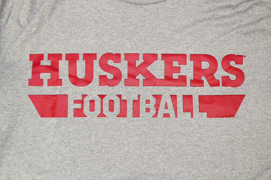 Adidas Huskers Football Locker Amped Tee - Gray