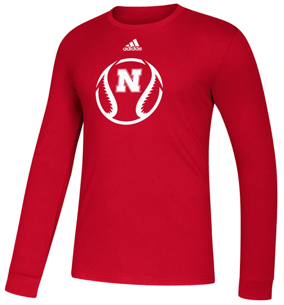 Adidas Nebraska Baseball Amped Tee