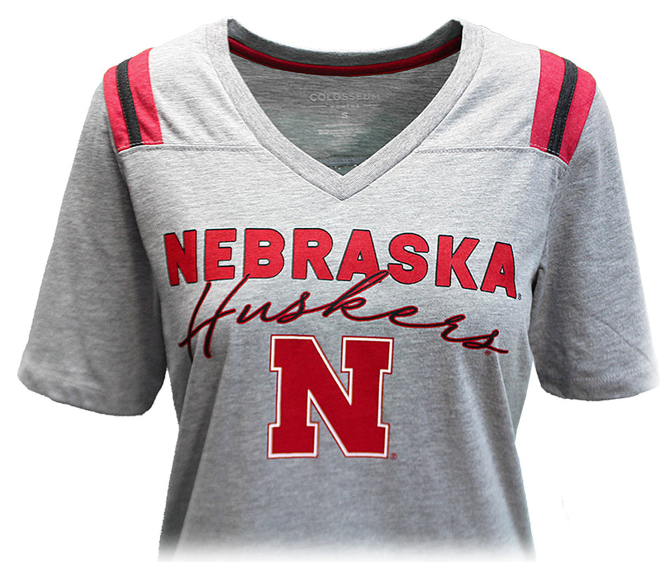 Womens Huskers City Shoulder Tee