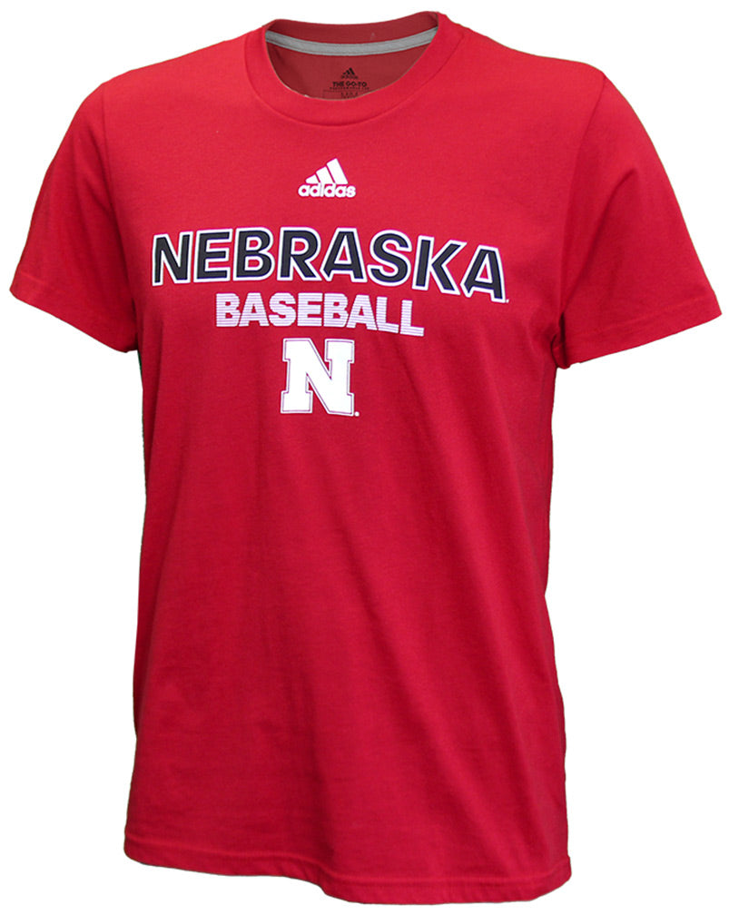 Adidas Nebraska Baseball Tee - Red