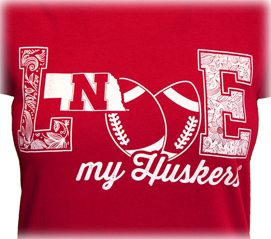 Womens Love My Huskers Tee