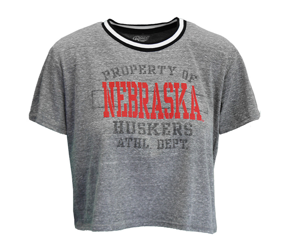 Womens Huskers Property Ringer Crop