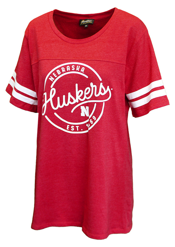 Husker Gals My-Stripe Boyfriend Tee
