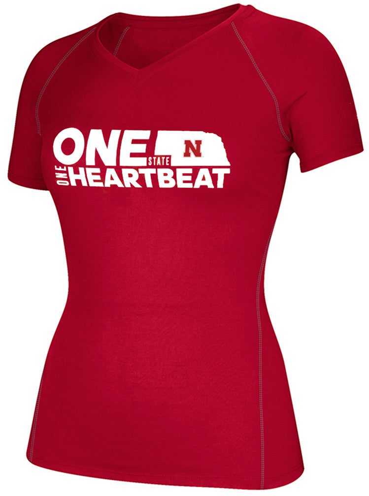 One State N One Heartbeat Give-Back Ladies Vneck
