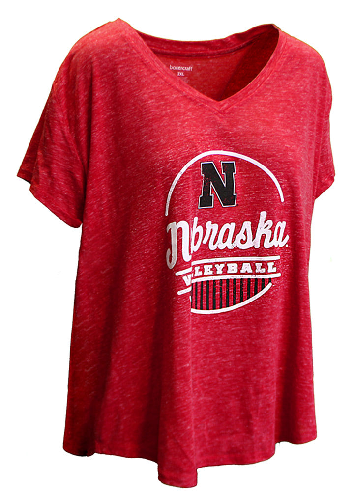 Womens Nebraska Volleyball V-Neck