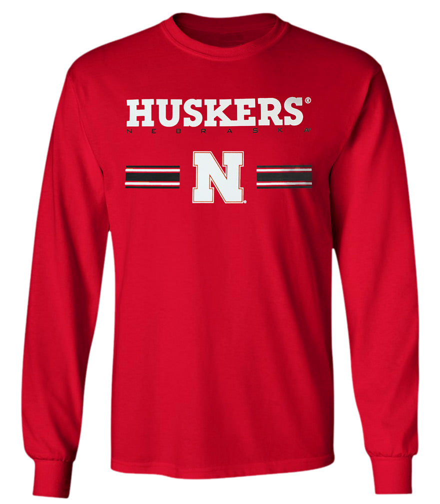 Huskers Stripe LS Tee