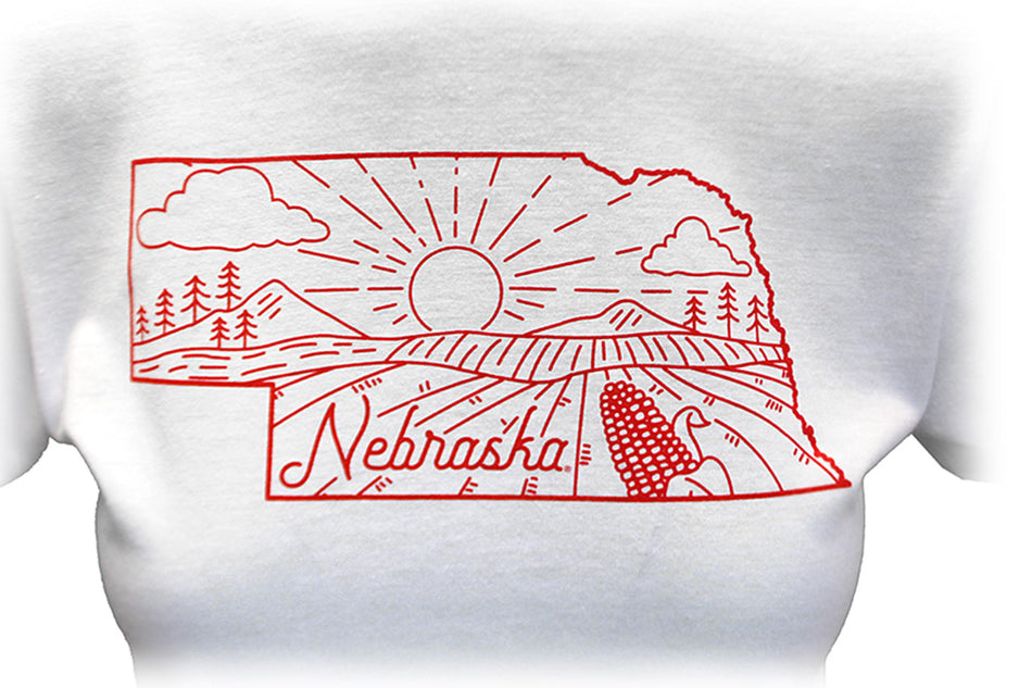 Womens Nebraska State Cropped Tee