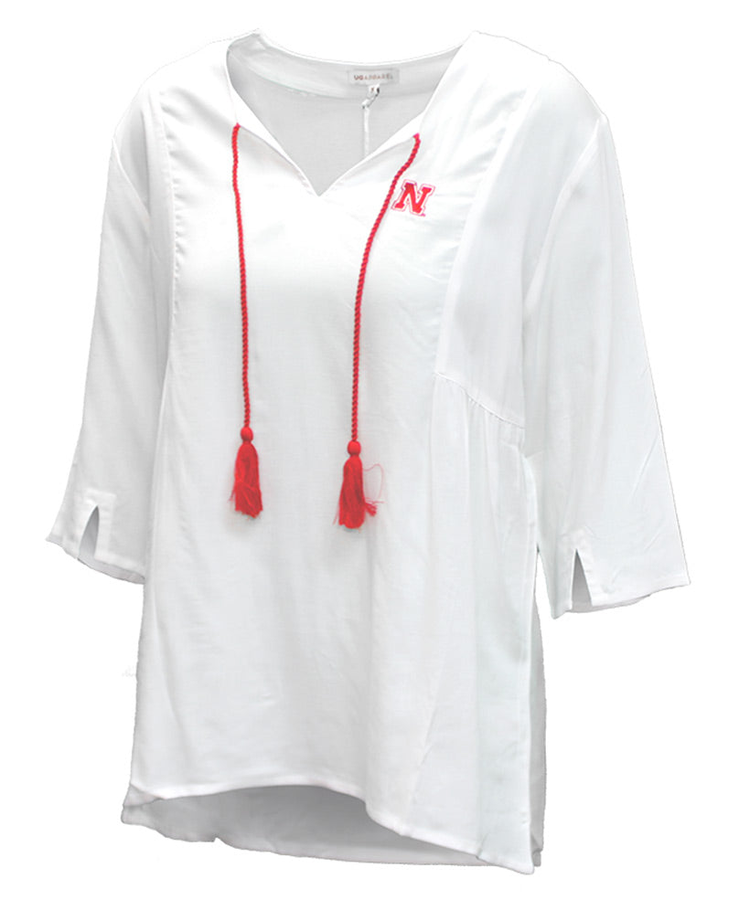 Womens Nebraska Tassel Tunic