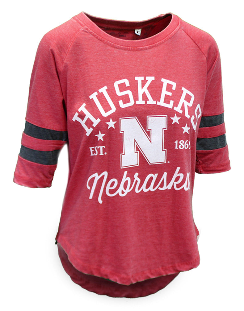 Womens Huskers Star Jersey Raglan