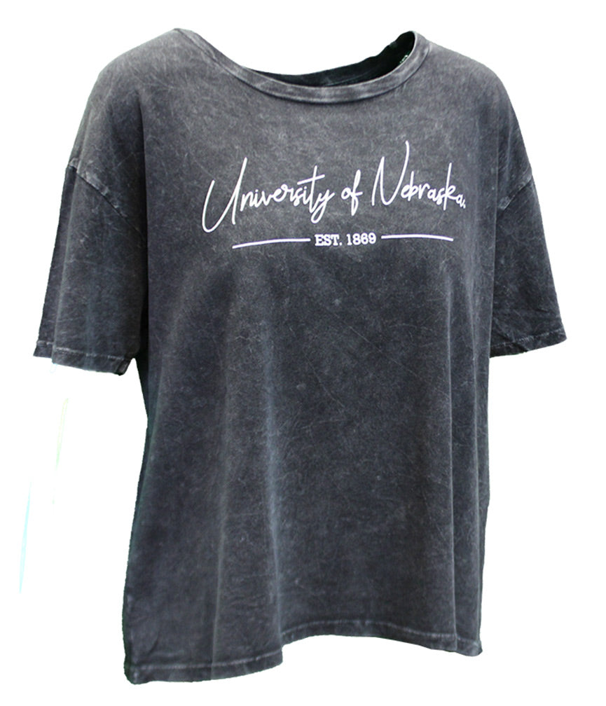 Womens University of Nebraska Mineral Wash Tee