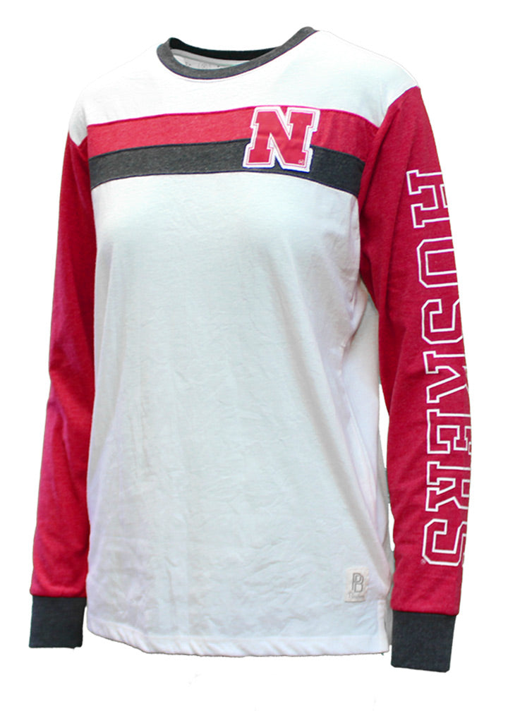 Husker Womens Two Stripe LS Tee