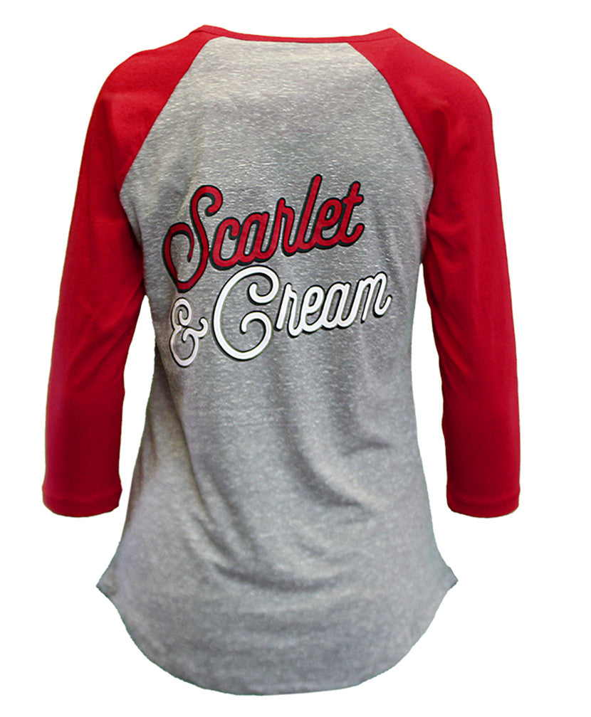 Womens University of Nebraska Lace Up Raglan