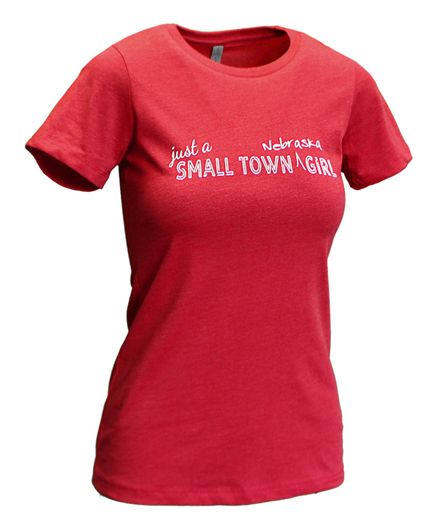 Womens Small Town Nebraska Girl Tee