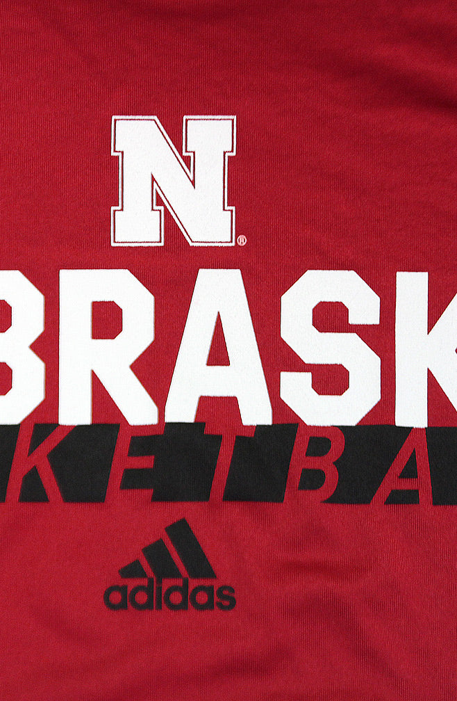 Adidas On Court Nebraska Basketball Tee - Red