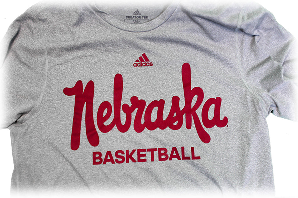 Adidas Nebraska Script Basketball Tee