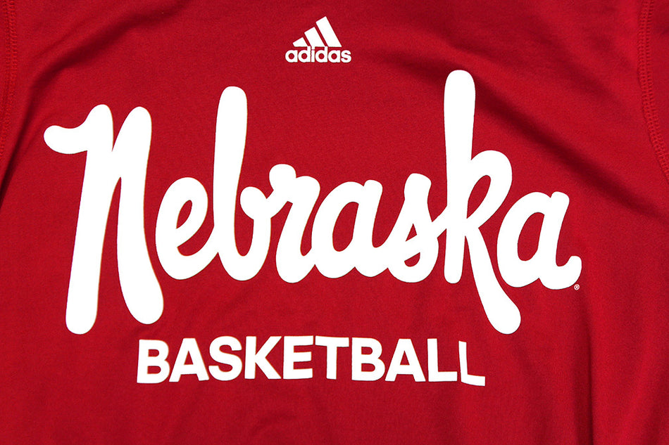 Adidas Nebraska Script Basketball LS Tee