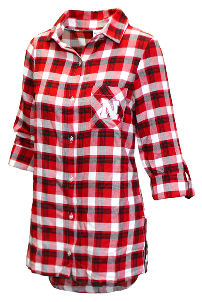 Womens Nebraska Piedmont LS Flannel