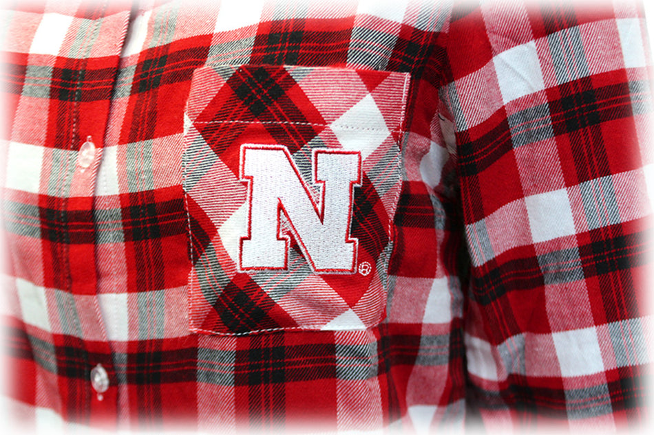 Womens Nebraska Piedmont LS Flannel