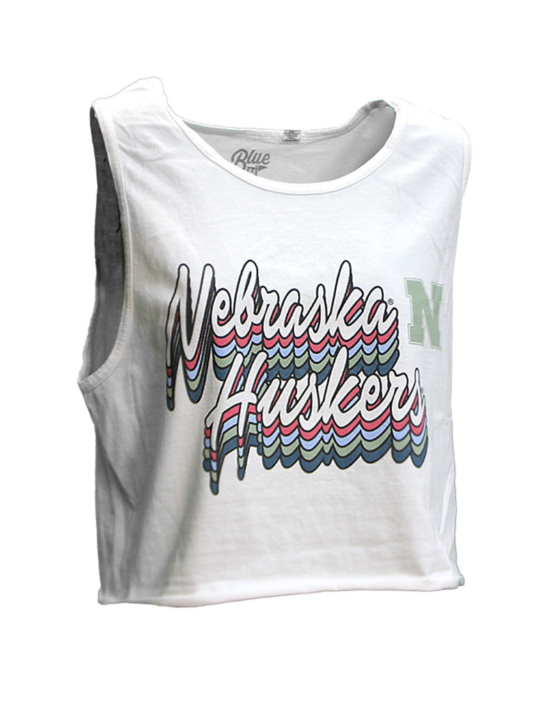 Womens Nebraska Huskers Cropped Good Vibes Tank