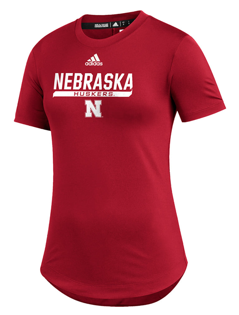 Adidas Womens Nebraska Huskers  UTL Training Tee - Red