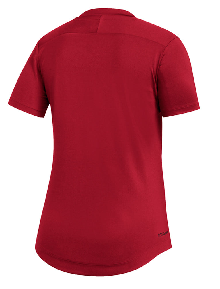 Adidas Womens Nebraska Huskers  UTL Training Tee - Red
