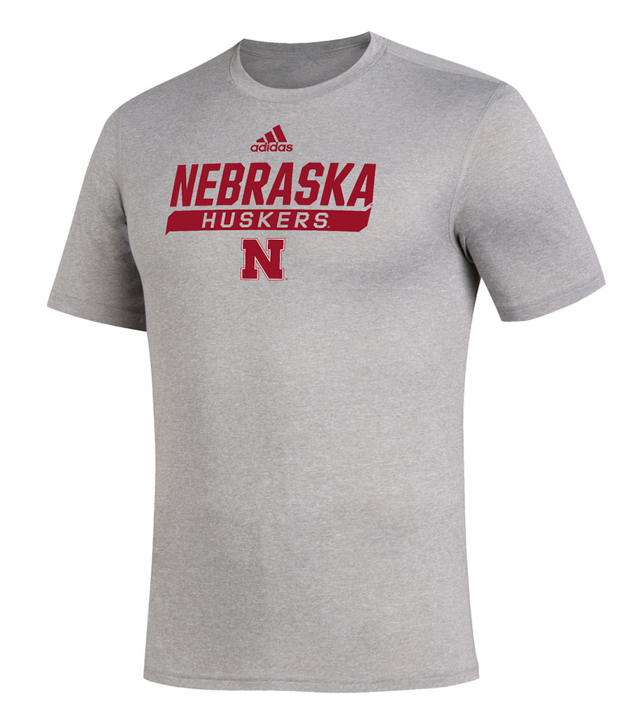 Adidas 2020 Nebraska Huskers Locker Tail Sweep Tee - Grey