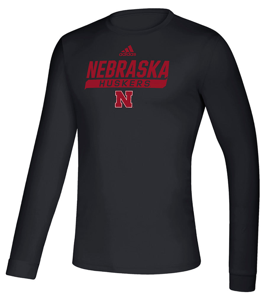 Adidas 2020 Nebraska Huskers Locker Tail Sweep LS Tee - Black